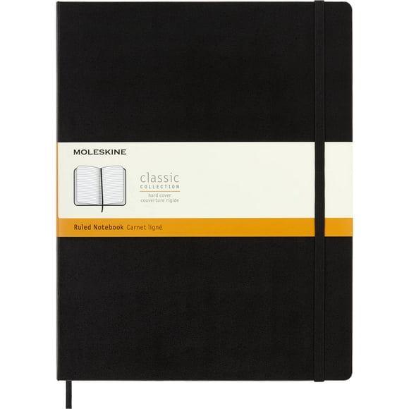 Cuaderno Moleskine Classic, tapa dura, XXL, rayado y rayado, 192 págs.