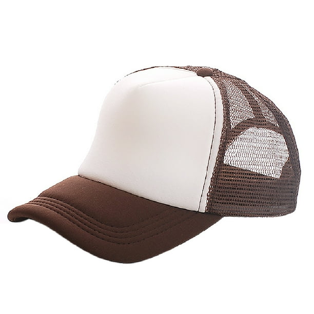 Price Each Toptie Unisex Two Tone Mesh Curve Bill Trucker Cap Foam Trucker Hat For Men Women Adjustable Snapback Brown White Walmart Com