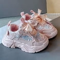 thumbnail image 2 of YunPes Girls Sparkly Platform Sneakers Rhinestone Butterfly & Lace Bow Trendy Casual Sport Shoes for Toddler & Little Kids, 2 of 9