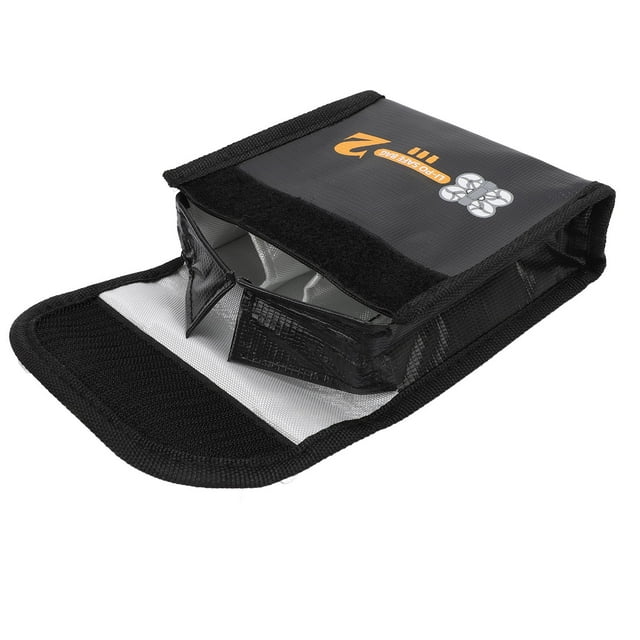 Lipo Battery Safe Storage Bag, Closure Drone Battery Safe Bag Portable Explosion Proof Convenient for 3 Batteries