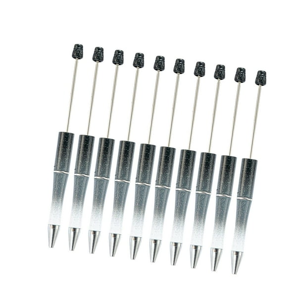 10 Uds. Bolígrafo de cuentas de , bolígrafo Rollerball para recuerdos de fiesta, bolígrafo de cuentas para hacer bricolaje, regalo para Negro degradado