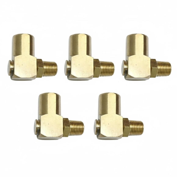 5 Interstate Pneumatics 90 Degree Brass Swivel Fitting 1/4 Inch Female x 1/4 Inch NPT Male FS14