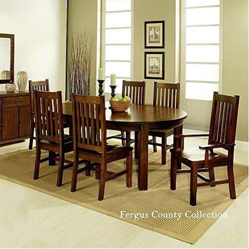 Amanda Home Fergus County Dining Collection 7 Piece Solid Cherry Dining Set Including Round Dining Table 4 X Side Chairs 2 X Arm Chairs Walmart Com Walmart Com
