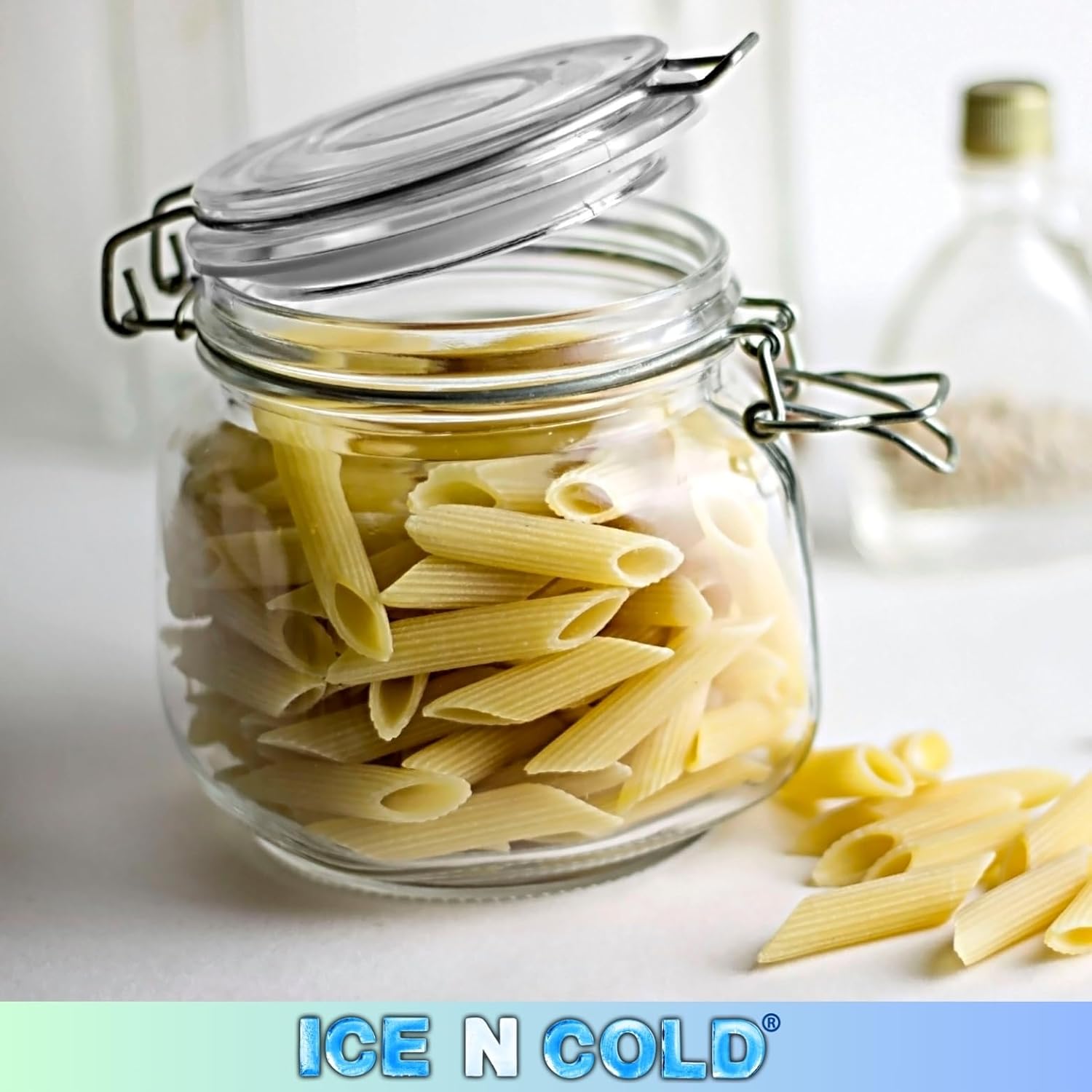 Airtight Glass Storage Jars with Clamp Lid – Food Storage Containers with Rubber Gasket Seal – Pantry & Kitchen Canisters for Dry Goods, Coffee, Sugar, Pasta – 0.4L to 2.2L Sizes (2, 25oz | 0.75L)
