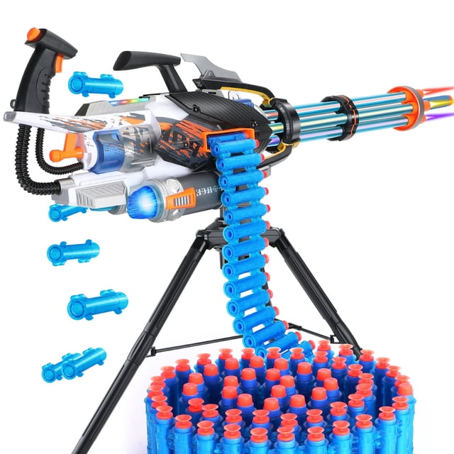 Pistola de Juguete Gatling Automática Ouzhimanxing con 80 Balas de Espuma