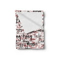 thumbnail image 2 of Modern Soft Flannel Fleece Throw Blanket, Ink Handwritten Popular Country Capitals with Fashion Words Artwork, Cozy Plush for Indoor and Outdoor Use, 70" x 90", Red Black and White, by Ambesonne, 2 of 5
