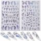thumbnail image 2 of 895+pcs Butterfly Nail Art Stickers Decals, Laser Metallic Gold and Silver 3D Butterflies Acrylic Self Adhesive Decals Holographic Nail Art Set (12 Sh, 2 of 4