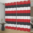 thumbnail image 4 of Nanqianyi Blackout Curtains Red Black and White Striped, Thermal Insulated Drapes for Bedroom, Living Room, Set of 2 Panels, 52 X 96 Inch, 4 of 7