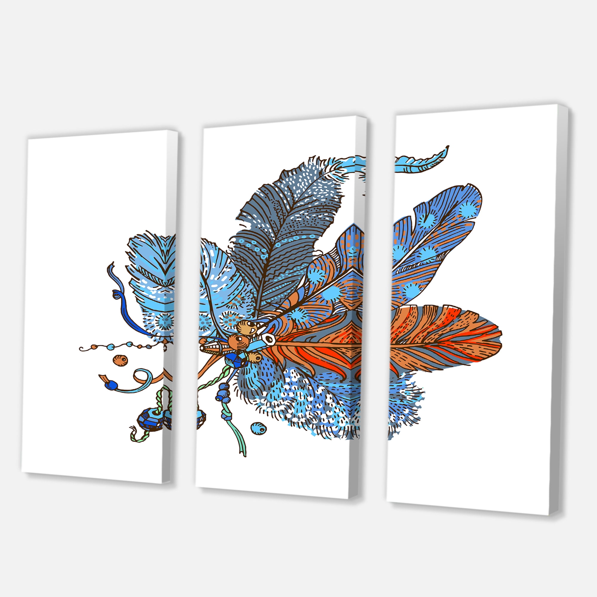 Designart ' Ethnic Boho Art Design ' Bohemian & Eclectic Canvas Wall Art Print