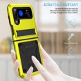 thumbnail image 5 of for ZFlip 3/ ZFlip 4 5G Heavy Duty Metal Case with Stand Cover  Rugged Compatible with Samsung Galaxy Z flip 3/4 5G Phone Case Hard Funda Yellow, 5 of 11