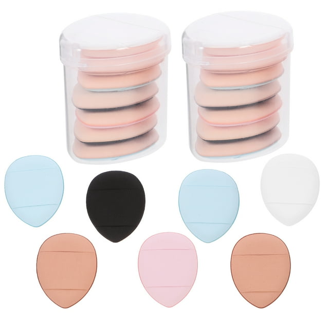 3 Boîtes Mini Poufs de Maquillage pour Femmes Poudre de Doigt Fond de Teint Crème Poufs