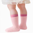 thumbnail image 5 of Baby Toddler Socks Cotton Crew Socks For Boys Girls Color-blocked Socks Infants First Walking Socks 0-12 Months 1T 2T 3T 4T 5T Kids, 5 of 7