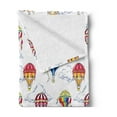 thumbnail image 2 of Colorful Soft Flannel Fleece Throw Blanket, Hand Drawn Sketches Clouds and Hot Air Balloons Kids Playroom Nursery, Cozy Plush for Indoor and Outdoor Use, 60" x 80", Multicolor, by Ambesonne, 2 of 5