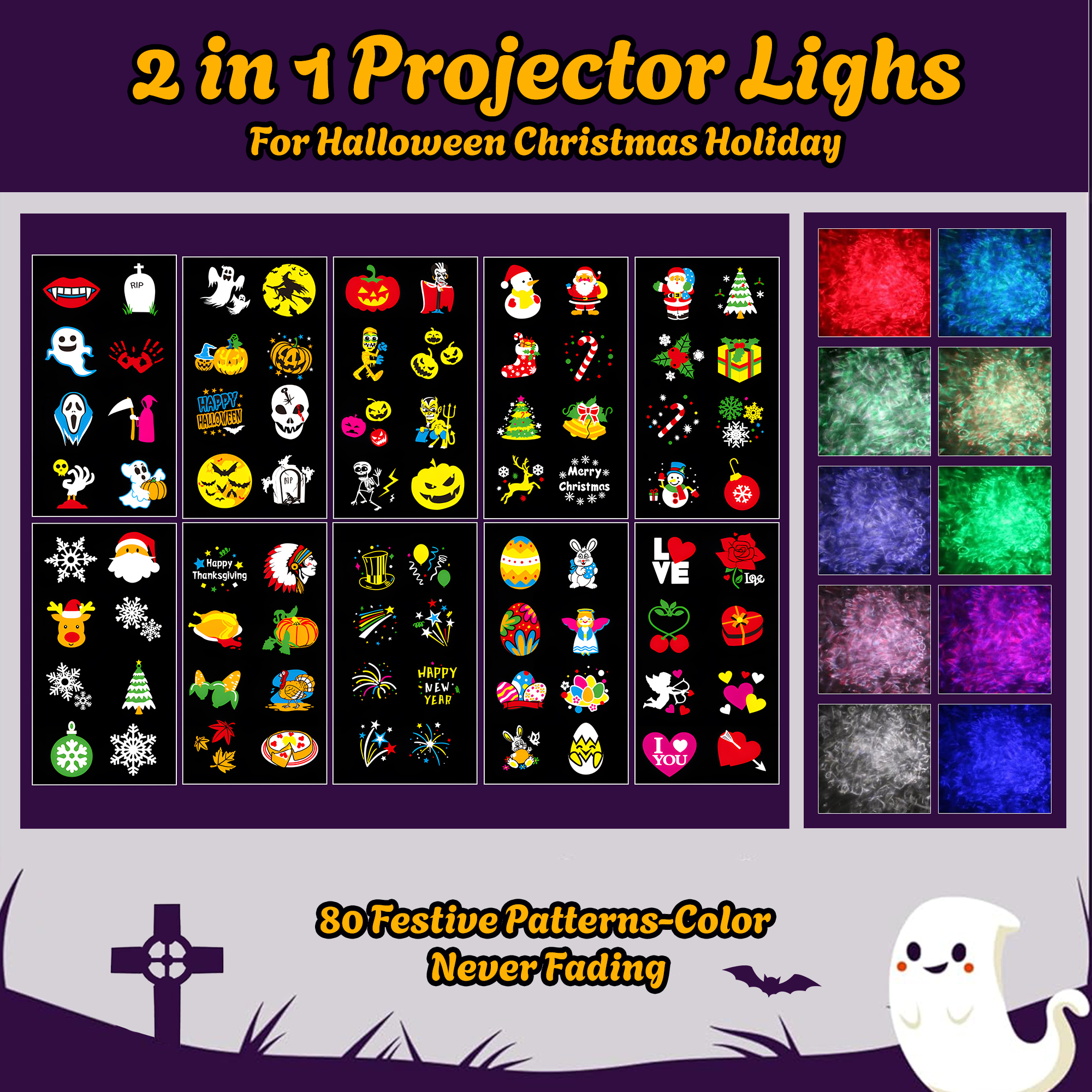 Morfone Halloween Projector Lights, Waterproof photo 2
