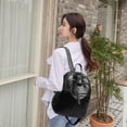 thumbnail image 4 of Moda mujer PU cuero sólido bolso de hombro mochila Casual viaje señoras, 4 of 8
