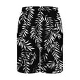 thumbnail image 4 of LNWUY (S-5XL) Big and Tall Men's Hawaiian Beach Shorts Swim Trunks Drawstring Elastic Waist Shorts Outdoor Lightweight Casual Swimsuit Swimwear with Pocket Black XXL, 4 of 5