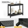 thumbnail image 5 of DWVO Modern Farmhouse Entryway Table with Storage Shelves, Wood Outdoor 38.3in Console Table, Side End Table - Black, 5 of 6