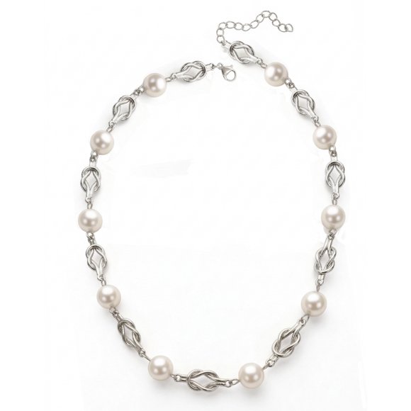 Faty-T Baroque Pearl Necklace for Women: Chunky Round Pearl Choker Necklace, White Pearl Beaded, Prom Wedding Bridal Bridesmaid Jewelry Gifts