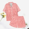 thumbnail image 6 of vigerkar Pajama Sets For Women 2 Piece PJ Sets Short Sleeve Lounge Set Fashion Sleepwear Pink, XL, 6 of 6