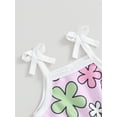 thumbnail image 6 of Musuos Baby Girl Cami Romper 12 18 24M 3 4T Sleeveless Square Neck Flower Print Tie Up Spaghetti Strap Jumpsuit, 6 of 10