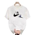 thumbnail image 1 of T-Shirt Décontracté d'Été Blanc Imprimé Hommes Femmes Extérieur Respirant Coton Chemise Ronde, 1 of 1
