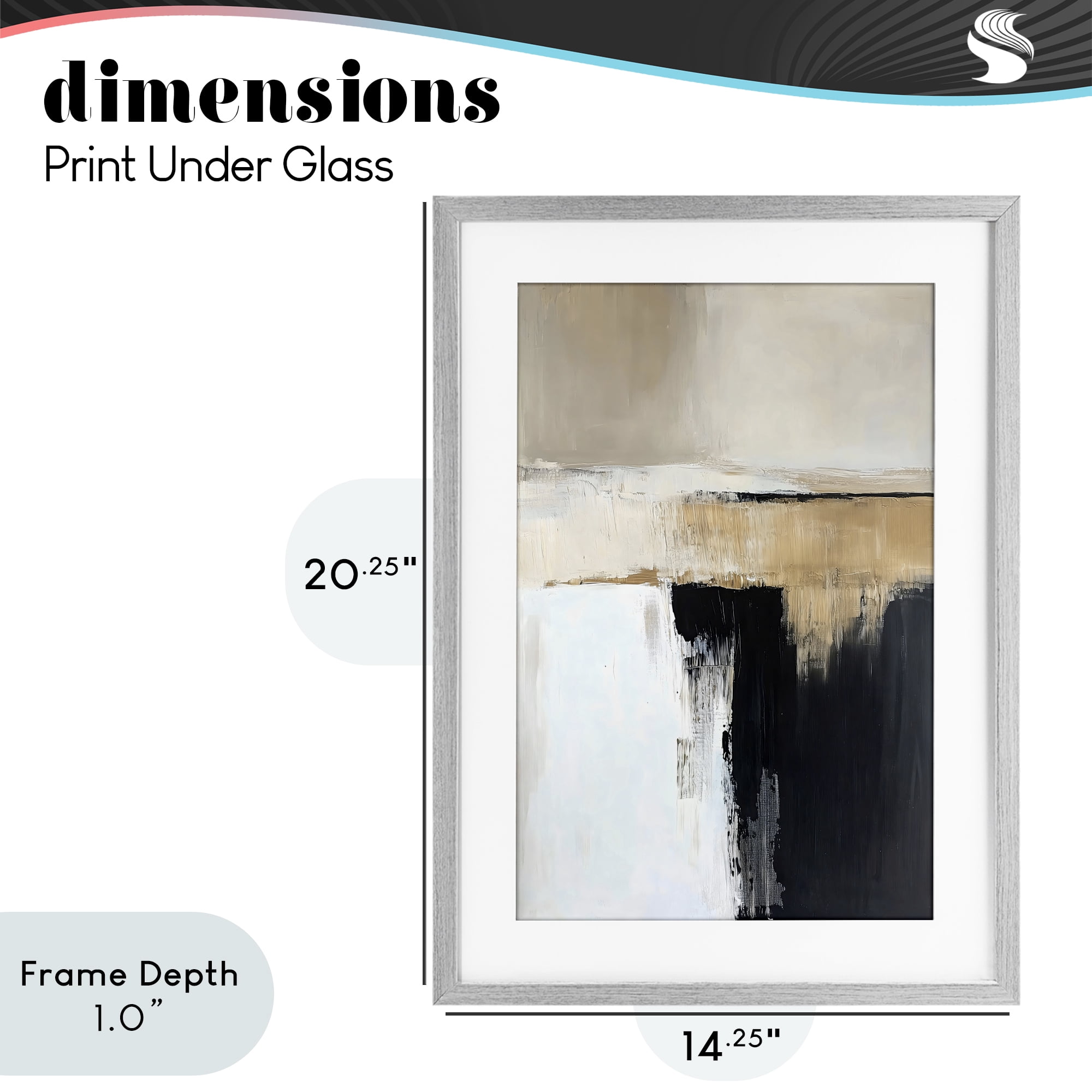 Stupell Industries Desert Horizon Muted Abstract Gray Framed Print Under Glass, design by Gina Kelly