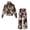 Brown & Beige Cow Print Pattern, variant on Chririnla Red Roses Black Pattern Elastic Cuff Two Piece Tracksuit, Stretch Adjustable Drawstring Spandex Blend Women's Sweat Suit for Autumn Shopping Neighborhood Walking