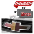 thumbnail image 2 of 2Pcs 5"x10" Chevy Emblem Bowtie Chameleon High Gloss Metallic Purple Bronze Vinyl Wrap Sticker Decal Film Overlay Sheet, 2 of 8