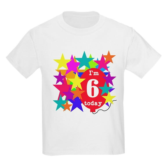 CafePress - Lotsa Stars 6Th Birthday Kids T Shirt - Light T-Shirt Kids XS-XL