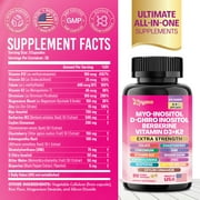 Myo Inositol Supplement 750mg, Berberine 500mg, D-Chiro Inositol 50mg, Folate 400mcg, Chromium 100mcg, Ceylon Cinnamon 200mg, Ashwagandha 100mg, DIM 75mg, Vitex Chasteberry 150mg, 90 Capsules