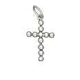 thumbnail image 1 of Sterling Silver 24" .8mm Box Chain Medium Beaded Christian Cross Pendant Necklace, 1 of 2