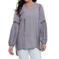 thumbnail image 4 of Elsie & Zoey Oakley V-Neck Long Sleeve Lace Trim Tunic Shirt for Women, 4 of 6