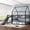Black1 + MDF + Metal + Full, variant on Twin Metal House Bunk Bed with Storage Stairs, Slide and Full Safety Guardrails, Heavy Duty Metal Frame Playhouse Bunk Bed,Black
