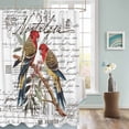 thumbnail image 3 of Fabric Shower Curtain, Parrot Design Postmark Envelope Pattern Shower Curtains with 12 Hooks Waterproof Machine Washable Bath Curtains for Bathroom, 54 x 78in, 3 of 6