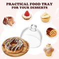 thumbnail image 4 of 1 Set Wooden Dessert Cupcake Tray with Glass Cover Cake Plate Server Platter with Dome Lid, 4 of 7