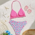 thumbnail image 4 of mgoYE Girl Swimsuits Size 7-8 Girls Bikini Beach Swimwear 2 Piece Swimsuits Floral Printing Bathing Suits(Pink,7-8 Years), 4 of 6