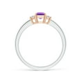 thumbnail image 2 of ANGARA Natural 0.55 Ct. Amethyst with Diamond Classic Ring in 14K Rose & White Gold for Women (Ring Size: 4), 2 of 9