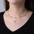 thumbnail image 3 of Kripyery Women Necklace Inlaid Artistic Decorative Heart Pendant Alloy Necklace for Party, 3 of 8