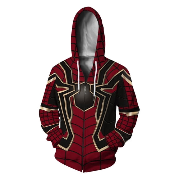 Spider Hero Hoodie Jacket, Superhero Zip Up Hoodie, Graphic Hooded Sweatshirt, Unisex Cosplay Jacket for Halloween Party, Costume Events & Streetwear