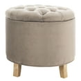 thumbnail image 2 of SAFAVIEH Amelia Contemporary Glam Tufted Storage Ottoman, Mushroom Taupe, 2 of 9