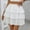 #296-White, variant on AUNVITO Women's High Waist Stretchy Mini Skirt with Layered Ruffle Design in White