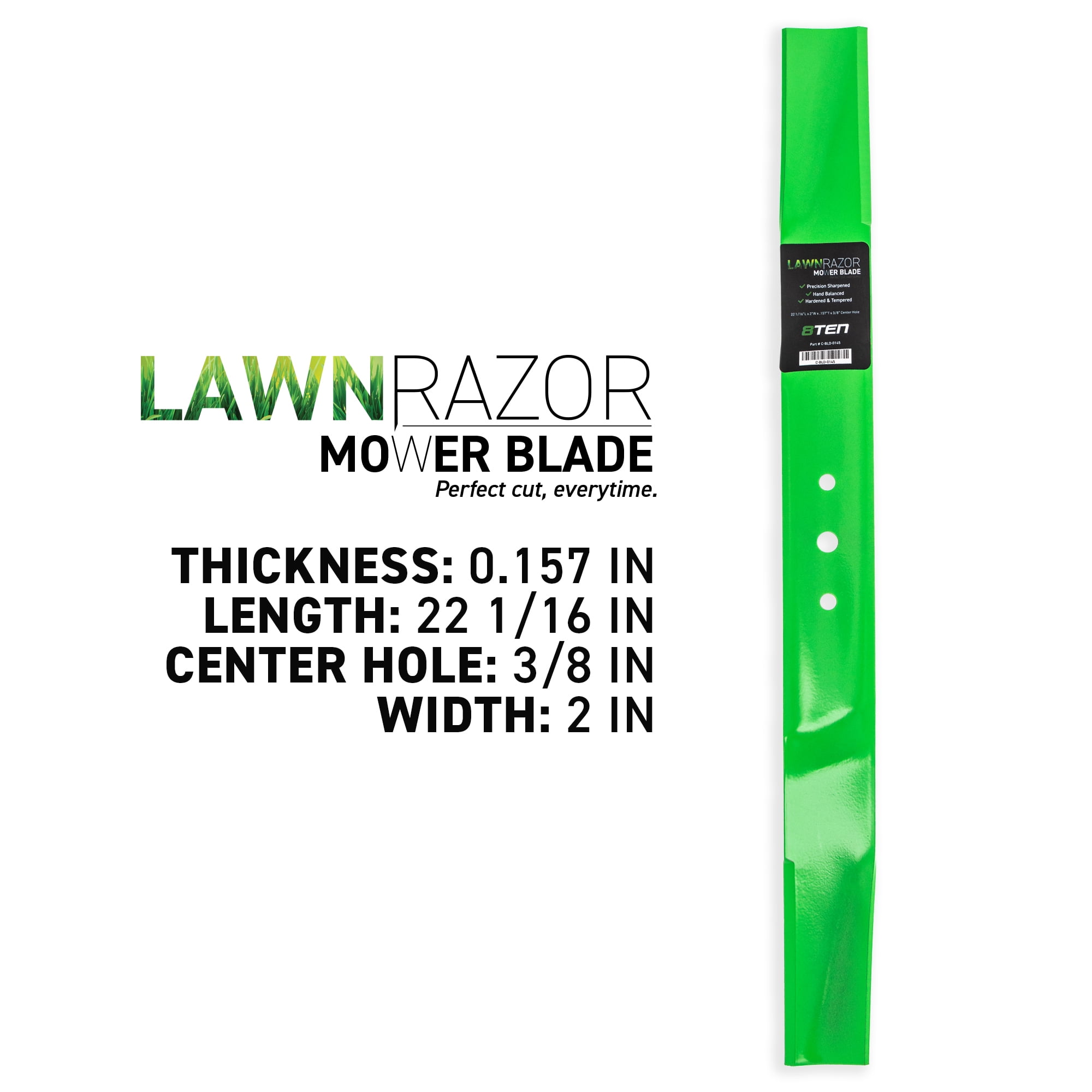 LawnRAZOR High Lift Blade 22 inch for MTD White Outdoor 742 0125 3 Pack 810 CBL2367D