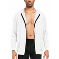 thumbnail image 7 of Cadmus Men's UPF 50+ Sun Protection Long Sleeve Shirts Lightweight Full Zip Athletic Jackets with Hood & Pockets,White,Medium, 7 of 7