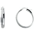 thumbnail image 1 of FB Jewels 14K White Gold Sparkle Glitter Round Hoop Womens Earrings 25MM X 25MM, 1 of 1