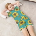 thumbnail image 6 of Silky Satin Kids' Pajama Set Breathable & Smooth Unisex Button-Down Pajamas Yellow Sunflowers Pattern, 6 of 8