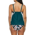 thumbnail image 4 of Ponceau Two Piece Tankini Bathing Suits for Women Tummy Control Swimsuit Tankini Top with Boyshorts Plus Size Swimwear GreenFloral 2XL, 4 of 5