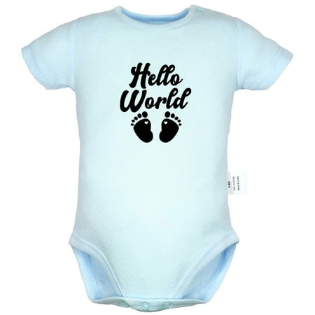 

Hello World Pregnancy Announcement Gifts Rompers For Babies Newborn Baby Unisex Bodysuits Infant Jumpsuits Toddler 0-24 Months Kids One-Piece Oufits (Blue 6-12 Months)
