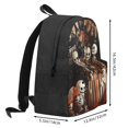 thumbnail image 2 of Lsque Whimsical Halloween Skeletons Pattern Adult Backpack – Durable & Lightweight PU Canvas Storage Bag , 15” Laptop Compartment, and Multiple Pockets, 2 of 6