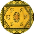 thumbnail image 1 of Ahgly Company Indoor Round Oriental Yellow Asian Inspired Area Rugs, 7' Round, 1 of 4