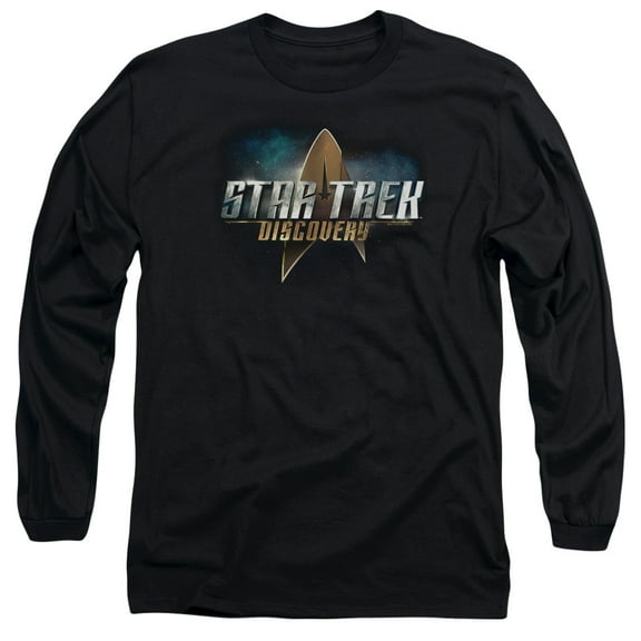 Star Trek Discovery Discovery Logo Long Sleeve Adult 18/1 T-Shirt Black